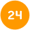 pomarańczowa ikona koła z napisem 24 w środku